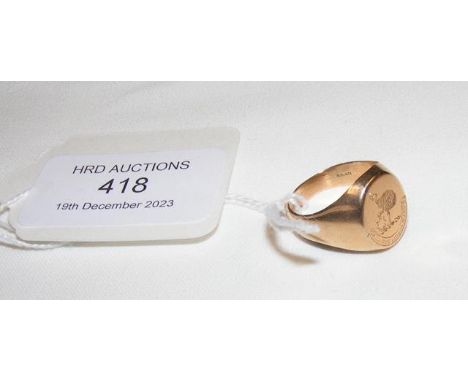 A 9ct gold signet ringCONDITION REPORTapprox size L