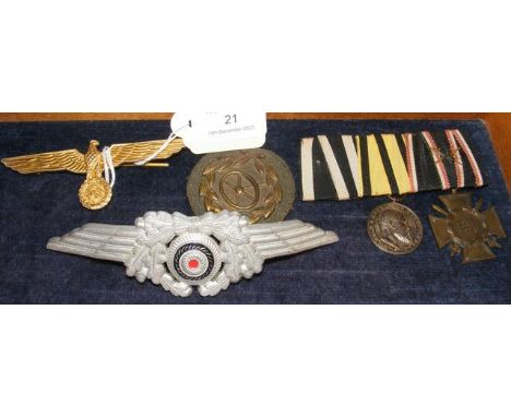 Selection of First World War German medals and badges 