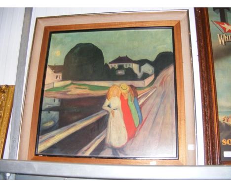 EDVARD MUNCH - Four Girls on The Bridge - 1905 - print 