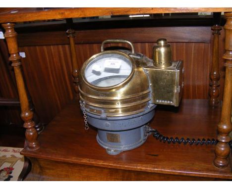 A vintage marine brass binnacle mounted compass 
