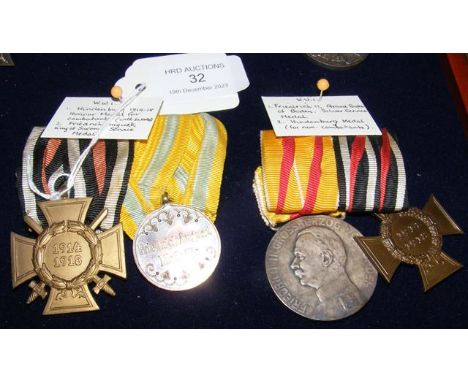 First World War Hindenburg Honour medal - together with a Friedrich II First World War Service medal, etc. 