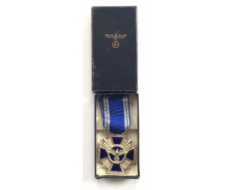 German Third Reich NSDAP 2nd Class Long Service Cross by Hauptmunzamt, Wien in box of issue.  A fine silvered example for 15 