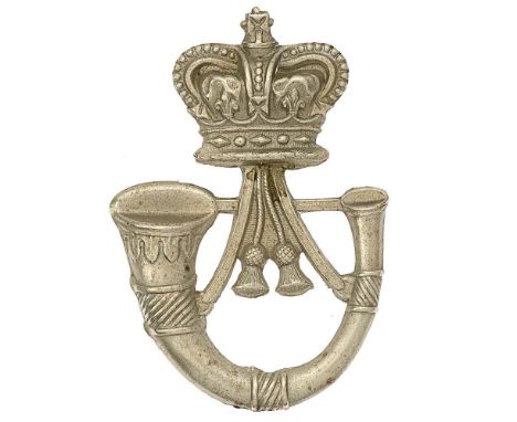 Irish. Armagh Light Infantry Militia Victorian glengarry badge circa 1874-81.  Good scarce die-stamped white metal crowned st
