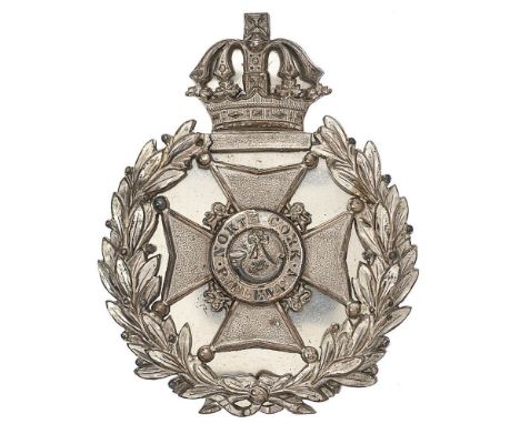 Irish North Cork Militia Victorian Officer pre 1881 pouch belt plate.  Fine rare die-stamped silvered Guelphic crowned blank 