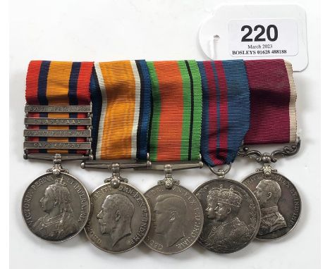 Royal Irish Fusiliers / Indian Ordnance Department unusual combination of five Medals  Awarded to Sub Conductor of Ordnance E