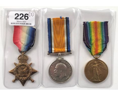 WW1 1st Bn Grenadier Guards Mons Star Casualty Group of Three Medals.  Awarded to 8803 PTE W ROBBINS G. GDS. Comprising: 1914