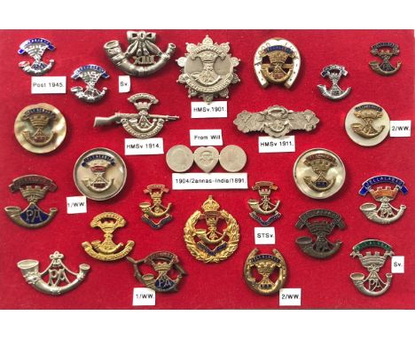 25 Somerset Light Infantry Regimental Sweetheart Brooches and Lapel Badges A good selection covering the Boer War to post WW2