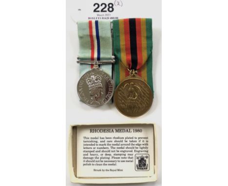 Royal Army Ordnance Corps RAOC Rhodesian 1980 Independence pair Medals  Comprising: Rhodesia 1980 Independence Medal 23919576