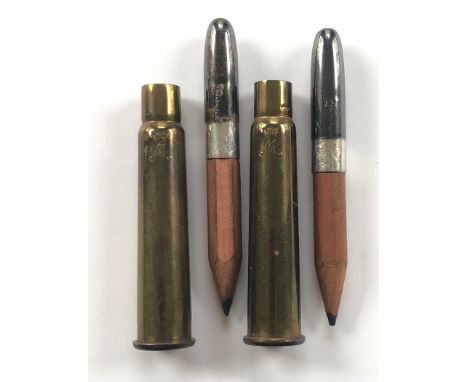 2 Similar WW1 1914 Princess Mary Christmas Bullet Pencils  Two very good examples of the Bullet Pencil, with monogram to the 