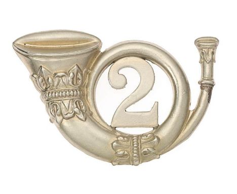 2nd Bathwick Corps, Somersetshire Rifles Victorian shako/forage cap badge circa 1859-80.  Good scarce die-stamped white metal