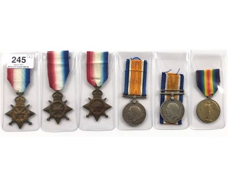 6 x Indian Cavalry Regiments WW1 Campaign Medals.   3 x 1914/15 Stars (NO. 780 A-L-D. SARWAR KHAN)(NO. 2110 SOWAR AMAHANT SIN