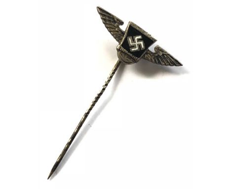 German Third Reich SA-Reserve II membership enamel badge.  A good example worn in the lapel. Silvered winged black enamel shi