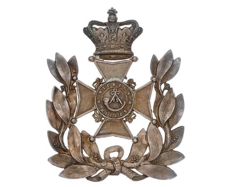 Irish Wicklow Rifles Militia Victorian Officer pre 1881 pouch belt plate.  Fine rare die-stamped silvered crowned Maltese cro