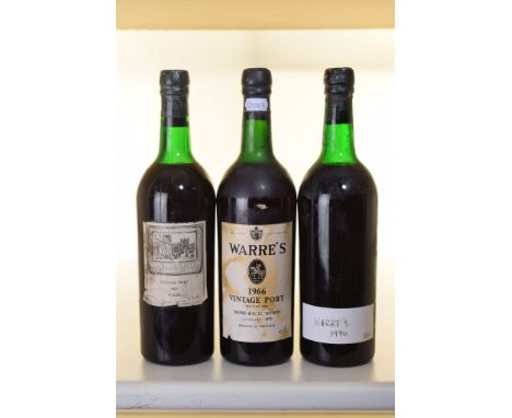  Warres Vintage Port 1963 1 bt  Warres Vintage Port 1966 1 bt  Warres Vintage Port 1970 1 bt Above 3 bts 