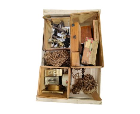 BOX OF CLOCKS, TOOLS AND PARTS 