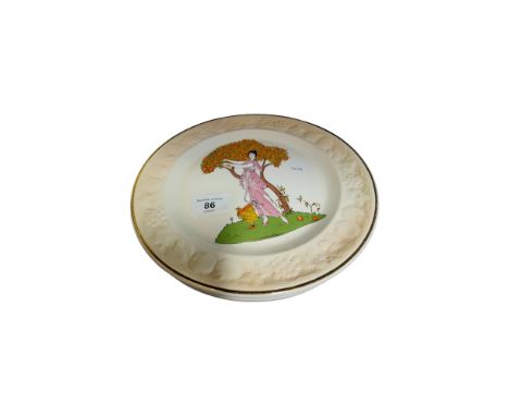 SET OF 6 ROYAL WORCESTER ART DECO LADY PLATES 