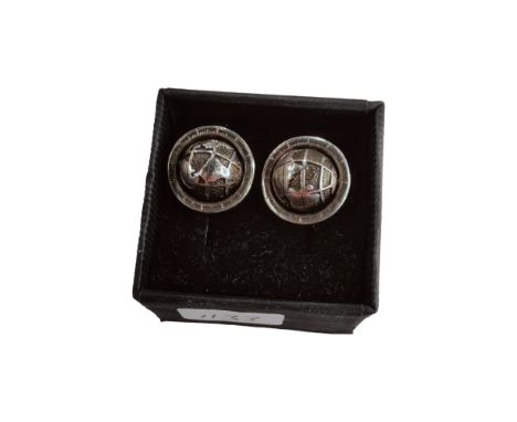 PAIR OF SILVER WORLD GLOBE CUFFLINKS 