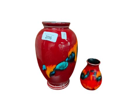 2 POOLE POTTERY VASES 1 LARGE 1 SMALL 