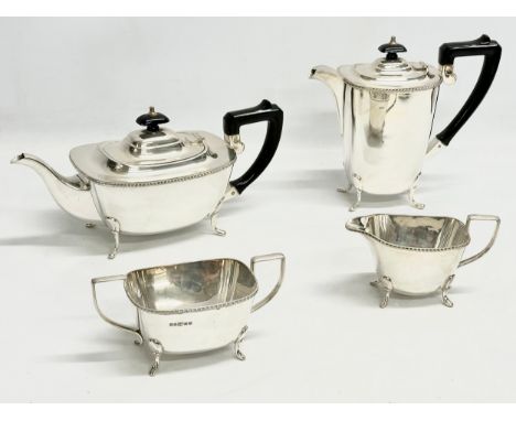 A 4 piece silver plated tea service. D&amp;S. G silversmiths.