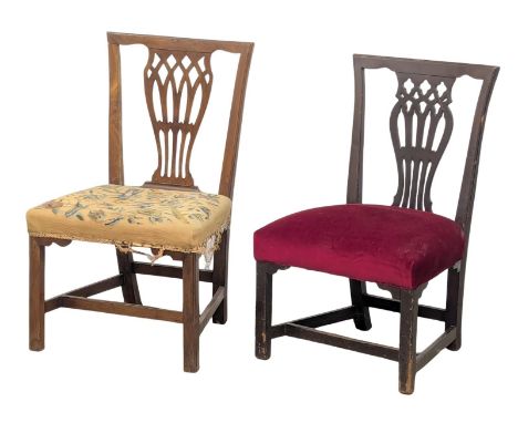 Two Late 18th Century George III Chippendale style chairs (3)