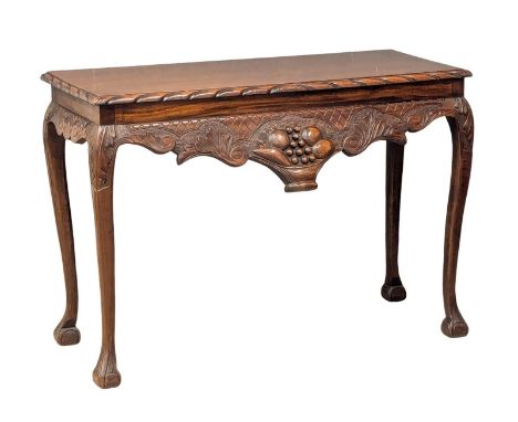 An Irish Chippendale style mahogany side table. 107.5x44cm 75.5cm(1)