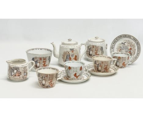 An 11 piece Late 19th Century Whittaker &amp; Co ‘Nursery Rhymes’ tea service. Hanley. Circa 1888.