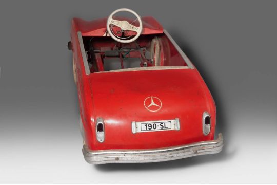 Tretauto Mercedes 190 Sl Deutschland Um 1950 Blech Signalrot Lackiert Offener Sportwagen Si