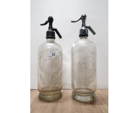 2 VINTAGE SYPHONS STOCKTON ON TEES AND WHITBY