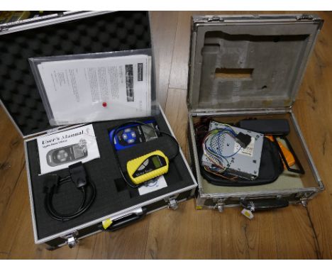Two cases of car engine diagnostic tools, V Gate Scan Model VS450 etc