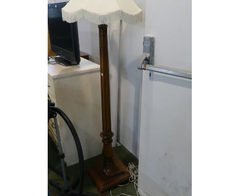 Mahogany based standard lamp 