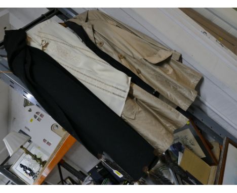 Ladies clothes, linen shirt and jacket, light weight coat, Aquascutum scarf and blouse 