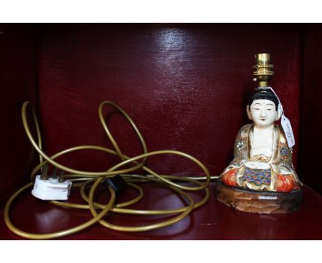 Ceramic oriental style lamp base, 20 cm high 