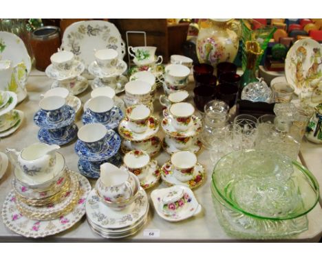 Decorative teawares and glassware - Royal Albert Country Roses 6 teacups and saucers, milk jug and sugar bowl; Coalport Camel