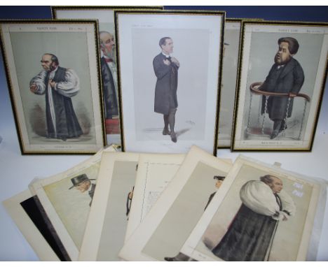 Vanity Fair - 18th century lithograph prints, humorous characters, qty, part framed, qty