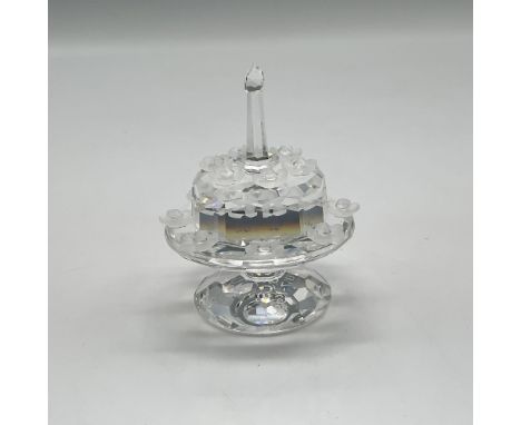 Limited edition to celebrate 5th anniversary of SCS. Clear cake on stand with frosted petals. Swarovski SCS 1987-1992 acid ma