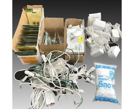 All the lighting accessories for the villages and houses. Included in lot are 7 Adapters; 15 colored light bulbs for Grimsley