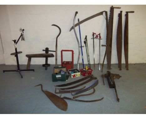 A SELECTION OF VINTAGE TOOLS ETC.