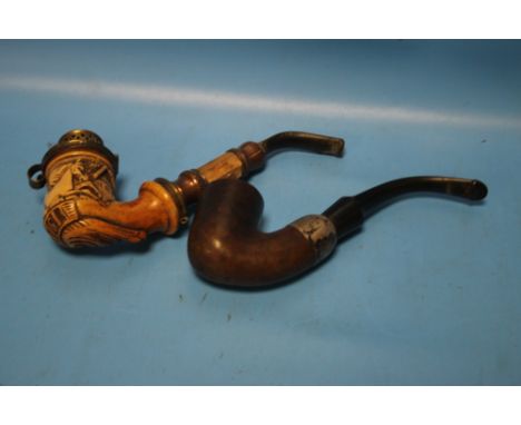 AN 18TH CENTURY SMOKING PIPE WITH ANOTHER