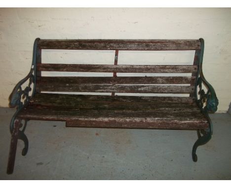 A CAST GARDEN BENCH  A/F