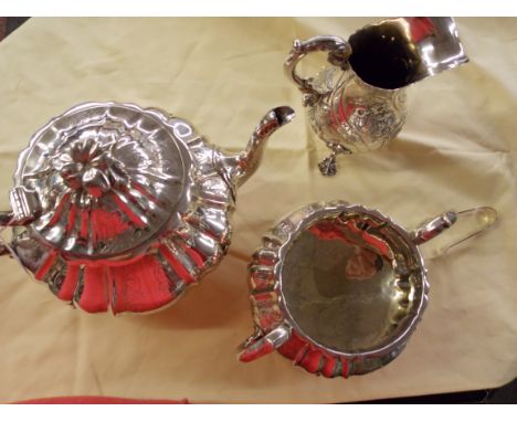 VICTORIAN SILVER THREE PIECE TEA SERVICE, LONDON 50.2oz APPROX