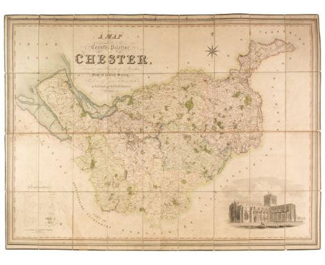 Cheshire. Swire (W. &amp; Hutchings W.F.), A Map of the County Palatine of Chester, Divided into Hundreds &amp; Parishes from