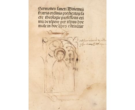 Ferrerius (Vincentius). Sermones sancti Vincentii fratris ordinis predicato[rum] sacre theologie professoris eximii de te[m]p
