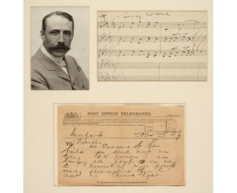 Elgar (Edward, 1857-1934). English composer. Autograph Musical Sketch unsigned, [Malvern], c. 1902/3, from his part-song Wear
