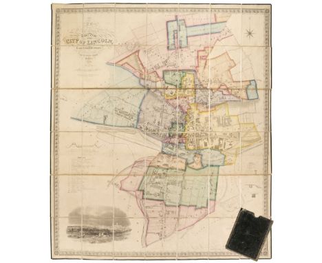 Lincoln. Padley (James Sandby), To Sir Edward French Bromhead Bart. This Map of the City of Lincoln is most respectfully Dedi