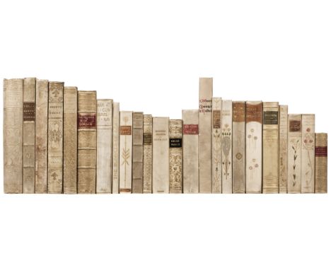 Bindings. A Large Selection of Vellum Bindings, c.1900, extremities slightly rubbed in places, some with light scattered spot