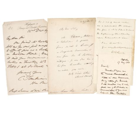 Levi (Leone, 1821-1888). English jurist and statistician. A collection of 96 mostly Autograph Letters Signed to Levi on polit