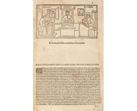 Ovidius Naso (Publius). De Fastis cum duobus, commentariis. Antonii de Fano et Pauli Marsi, [edited by Bartholomaeus Merula],
