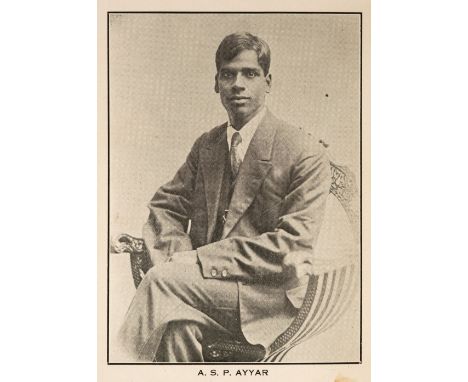 Ayyar (A. S. Panchapakesa). An Indian in Western Europe, 2 volumes in one, Bangalore: R. C. S. Maniam, 1929-30, portrait fron