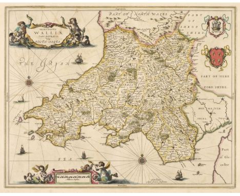 South Wales. Jansson (Jan), Principatus Walliae pars Australis vulgo South-Wales, 1646, engraved map with contemporary outlin