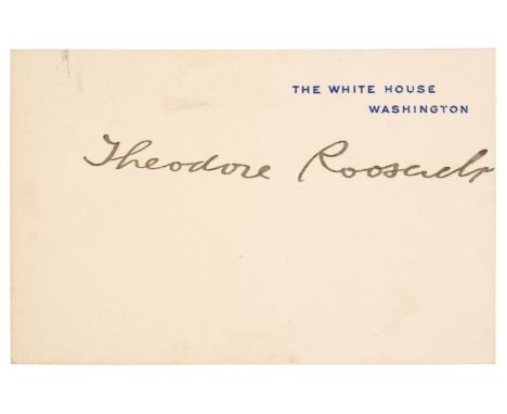 Roosevelt (Theodore, 1858-1919). American President 1901-1909. Bold fountain pen ink signature, 'Theodore Roosevelt’, on offi